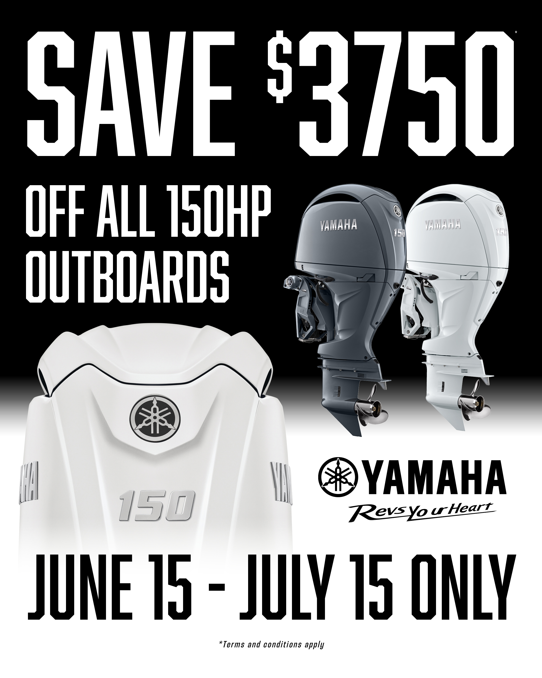 150HP yamaha outboard sale banner